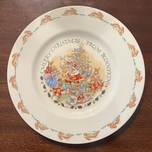 Royal Doulton Merry Christmas From Bunnykins Plate Vintage 8 inches